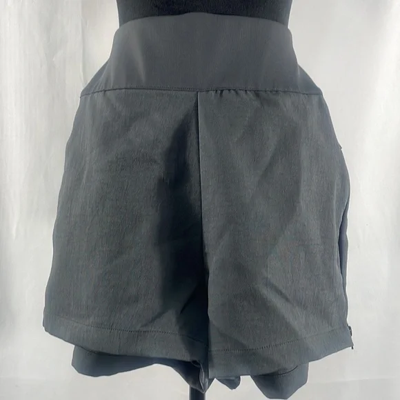 Nike high waisted grey anthracite shorts with pockets, zipped pocket, Large,NWT - Picture 10 of 10
